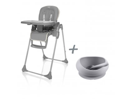 Dětská židlička Pocket + dárek silikonová miska se zvýšenými okraji a přísavkou v hodnotě 299kč, Ice Grey