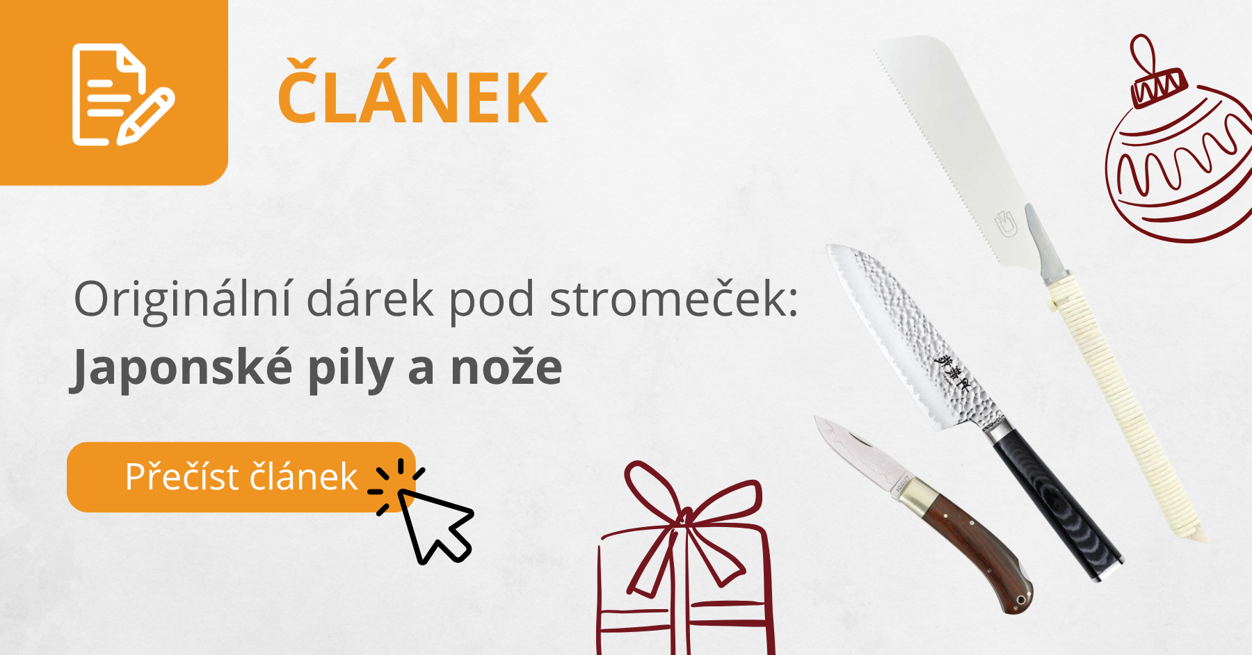 Originální dárek pod stromeček: Japonské pily a nože