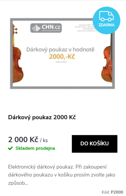 Dárkový poukaz 2000 Kč