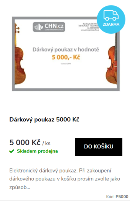 Dárkový poukaz 5000 Kč
