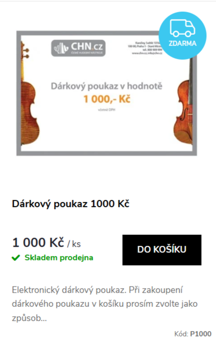 Dárkový poukaz 1000 Kč