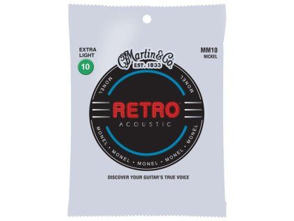 martin retro monel acoustic guitar strings mm10 extra light 10 47 25 53164