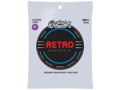 martin retro monel acoustic guitar strings mm11 custom light 11 52 24 90006