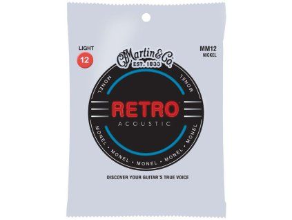 martin retro monel acoustic guitar strings mm12 light 12 54 25 40626