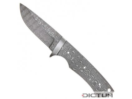 Čepel Dictum 719427 - Full Tang Blade Blank with Bolsters, Ladder Damascus