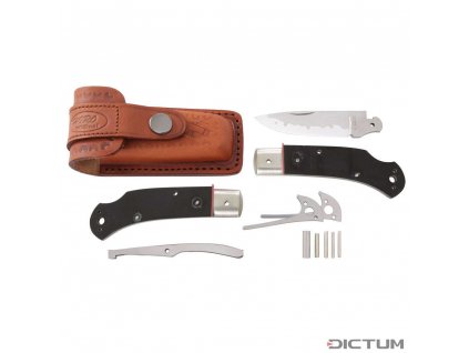 Dictum 719764 - Hiro Folding Knife Kit Suminagashi, Black Micarta