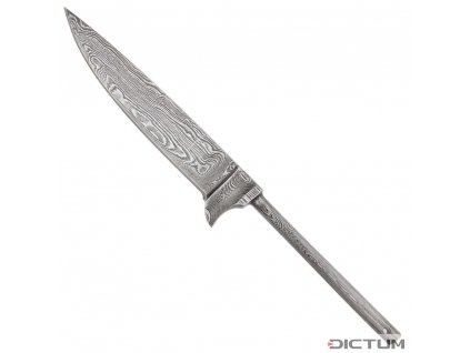 Čepel  Dictum 719833 - Round Stick Tang Blade Blank, Random Damascus, Délka čepele 90 mm