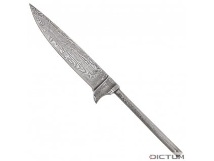 Dictum 719833 - Round Stick Tang Blade Blank, Random Damascus, Délka čepele 90 mm