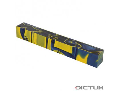 Dictum 831457 - Acrylic Pen Blank, Ocean Blue/Yellow