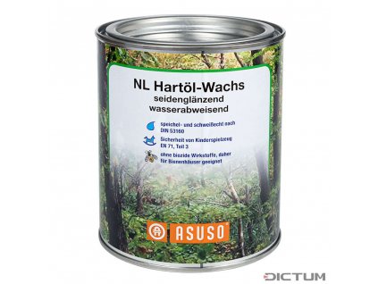 Dictum 810062 - ASUSO NL Hard Oil Wax, Water-repellent, Satin Gloss, 750 ml