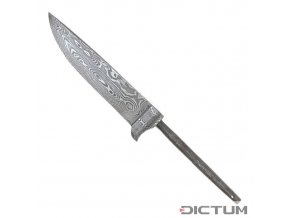 Čepel Dictum 719425 - Round Stick Tang Blade Blank, Random Damascus, Délka čepele 100