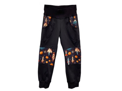 softshellove kalhoty cerne s raketami