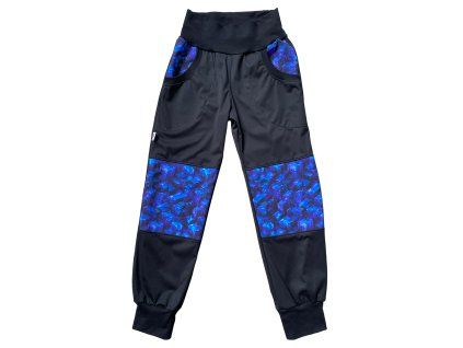 Softshellové kalhoty tenké, pružné - MODRÉ KOSTKY