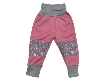 růžové softky s květinami