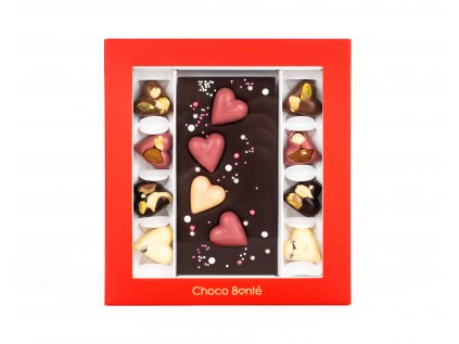 659 Valentýnská dárková čokoláda s bonbony hořká 1