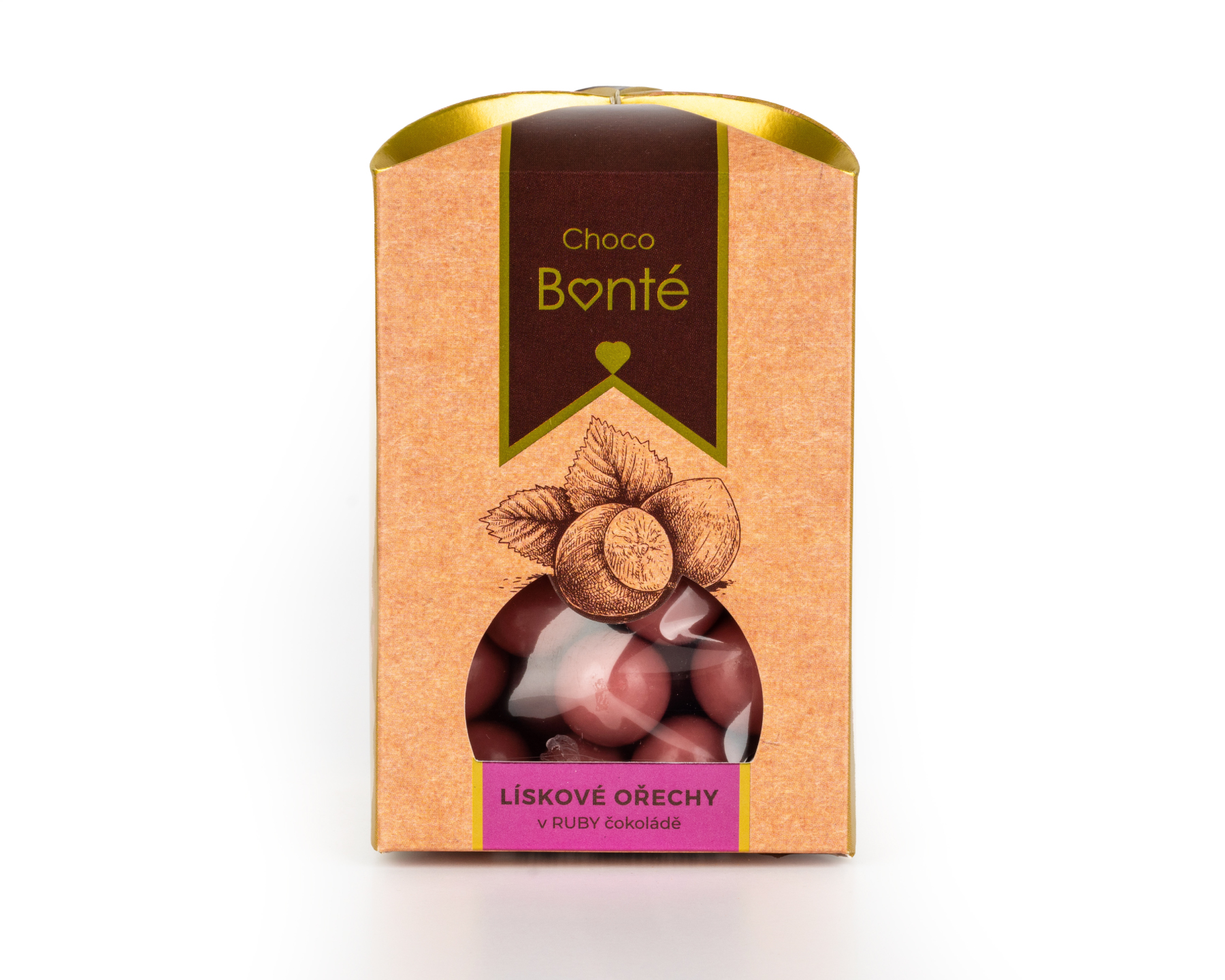 Lískové ořechy v ruby čokoládě