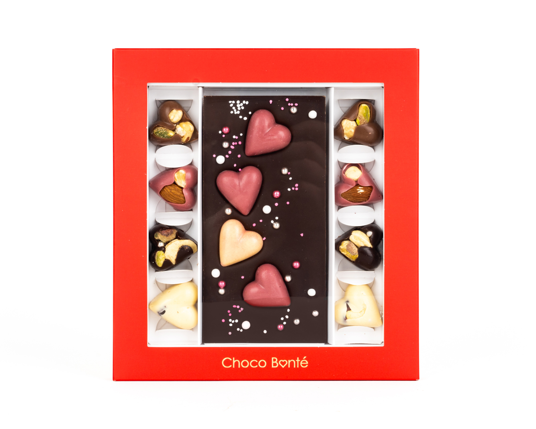 Dárková čokoláda s bonbony z lásky - hořká verze
