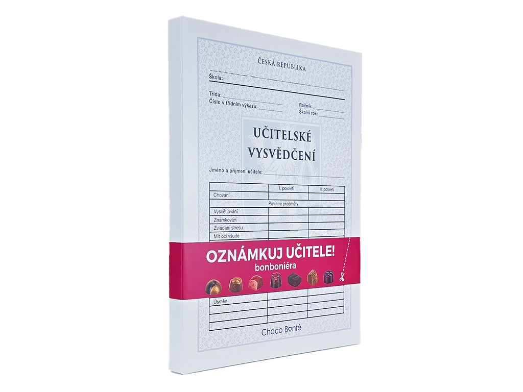 Choco Bonté Dárek pro učitele/ky Bonboniéra "Vysvědčení" - 24 pralinek