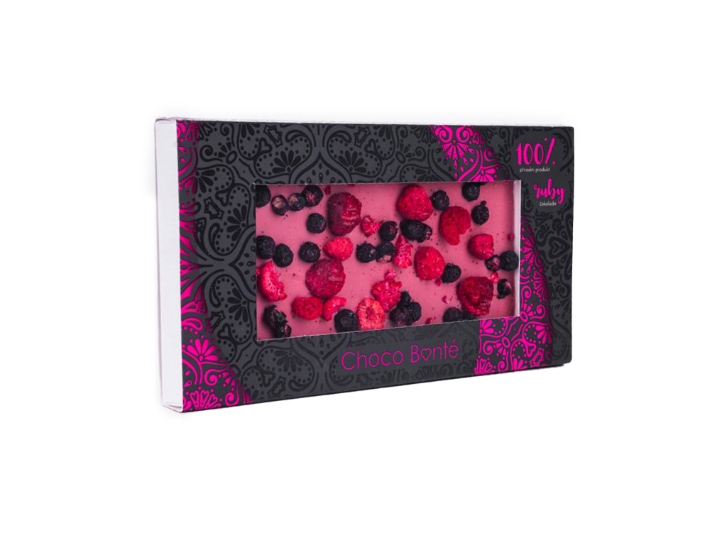 Choco Bonté Ruby čokoláda s malinami a borůvkami