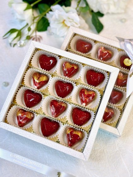 Pralinky nugát Hearts 12 ks.