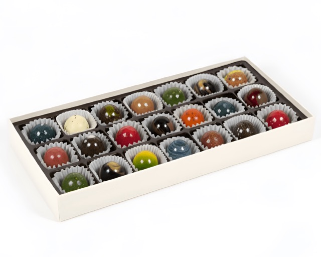 Dárková krabička pralinek Chocolenka – ručně vyráběné čokoládové pralinky 21 ks