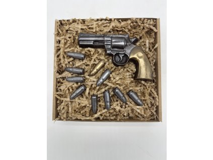 Chocolate revolver with cartridges