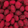 Almonds in dark chocolate with raspberries