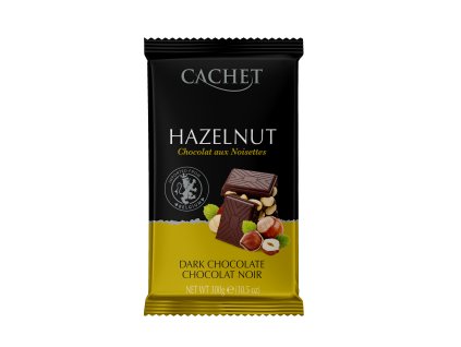 Tabulková čokoláda Cachet - Hořká s lískovými ořechy, 300 G