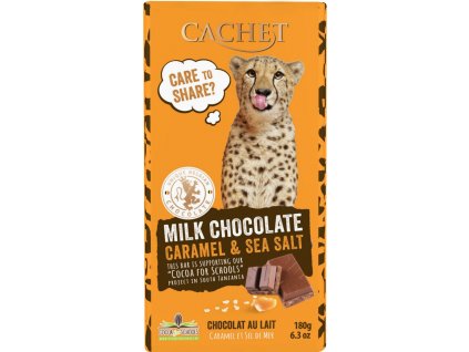 Tabulková čokoláda Cachet - Mléčná s karamelem a mořskou solí, 180 G