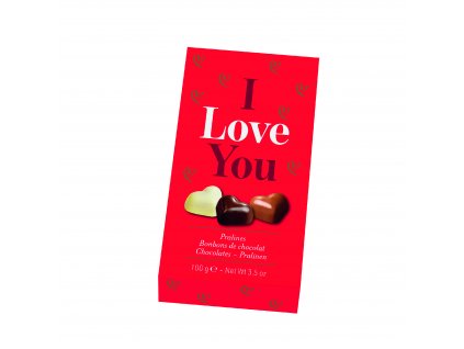 Belgické pralinky Hamlet - srdíčka I Love You, 100 G