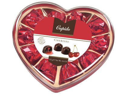 Belgické pralinky Hamlet Srdce - Cupido višně v čokoládě, 125 G