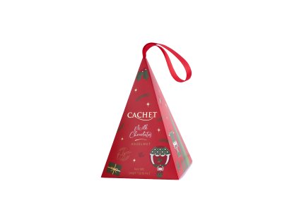 Belgická čokoláda Cachet Vánoční pyramida - Mléčná s lískovými ořechy, 90 G