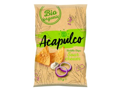 BIO Tortilla Chips Poco Loco - Cibule & Zakysaná smetana, 125 G