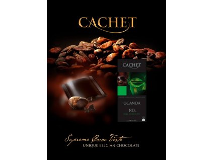Tabulková čokoláda Cachet -Uganda 80% hořká, 100 gr