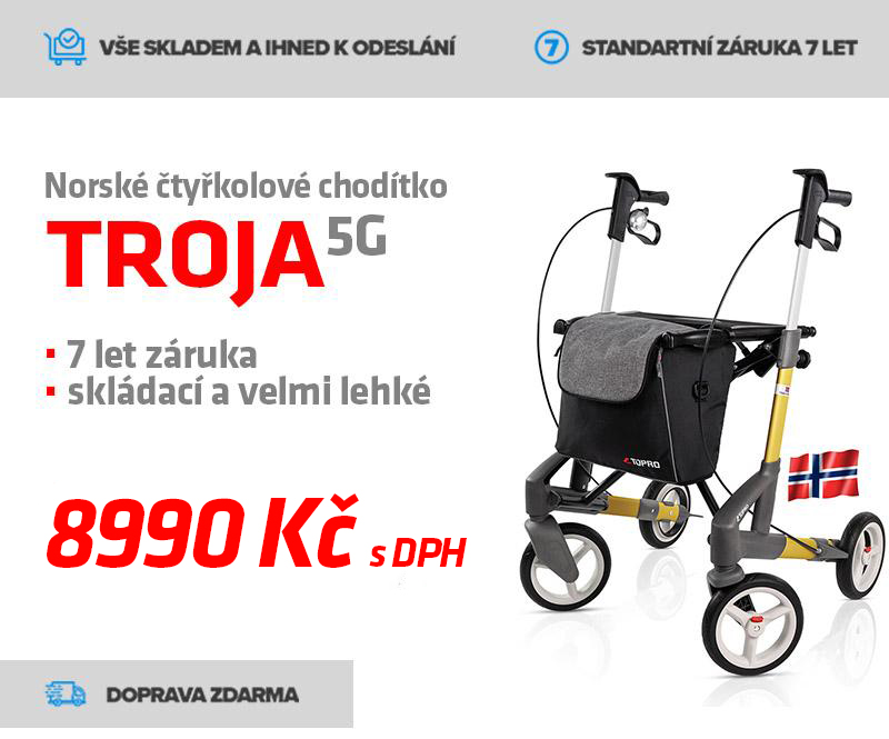 Čtyřkolové chodítko Troja 5G se slevou jen za 7990Kč