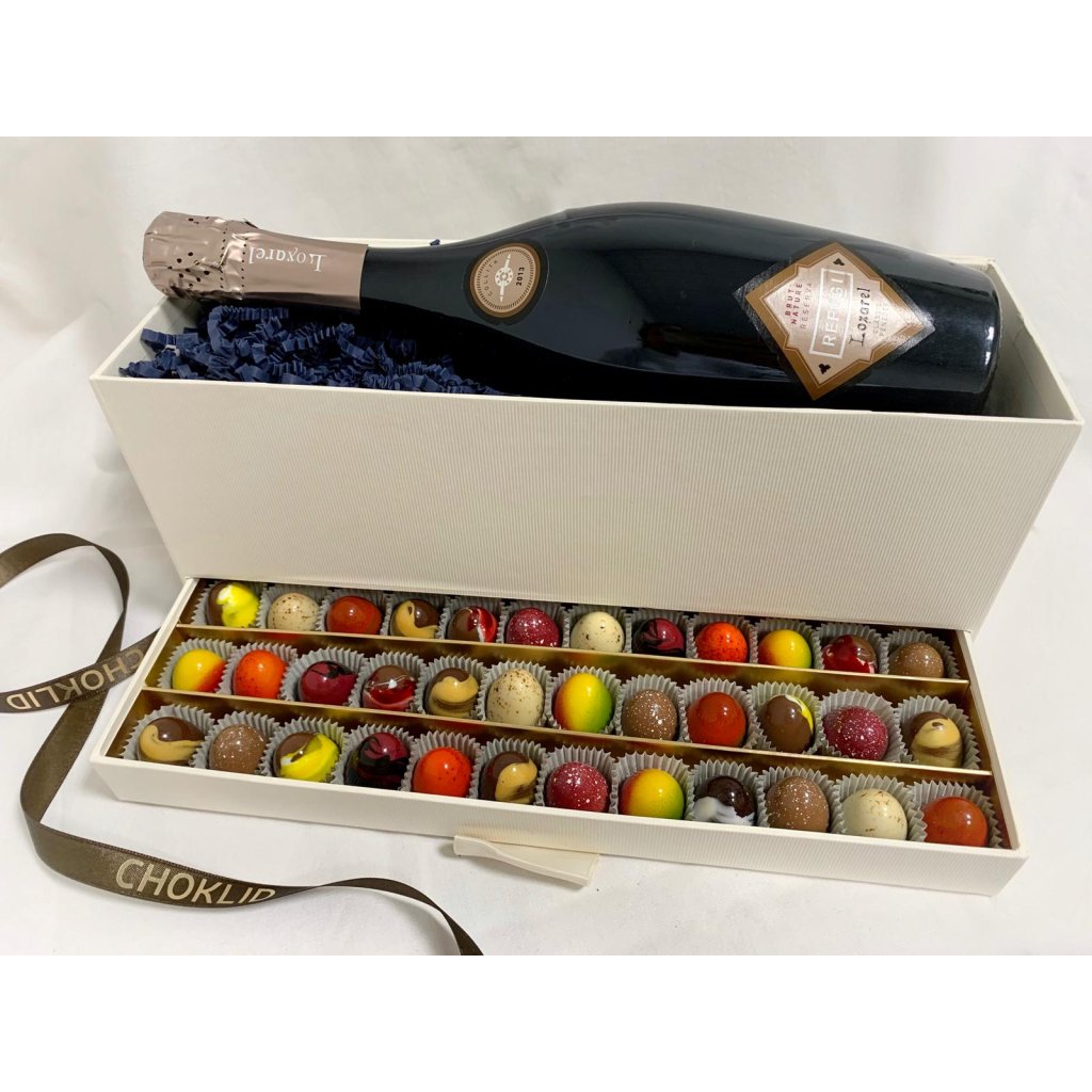 Výběr 36 CHOKLID pralinek & Loxarel Refugi Reserva Cava