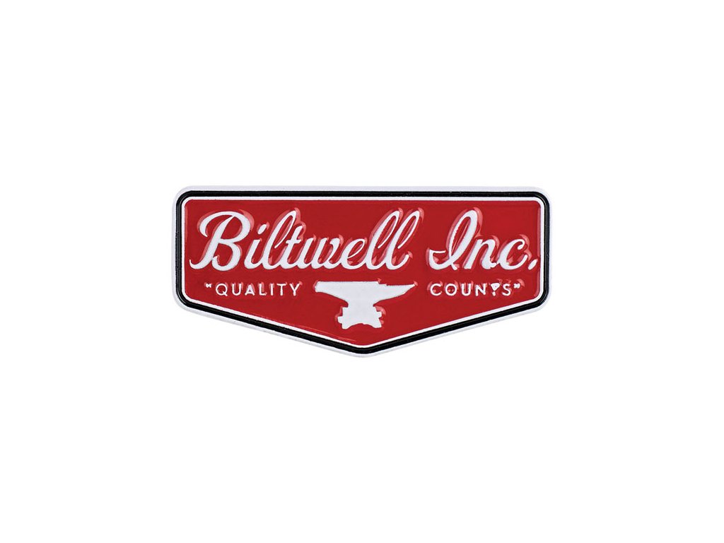 Biltwell enamel pin Shield red, white
