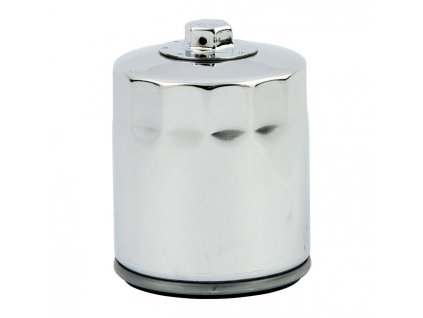 MCS, spin-on oil filter, with top nut. Chrome