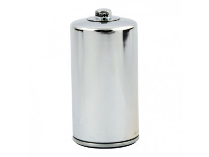 K&N, spin-on oil filter top nut. Chrome