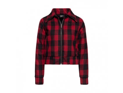 Dámská bunda Queen Kerosin Wool checkered jacket black/red