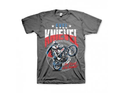 Triko Evel Knievel Wheelie T-shirt dark grey