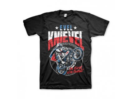 Triko Evel Knievel Wheelie T-shirt black
