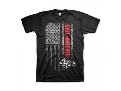 Triko Evel Knievel Flag T-shirt black