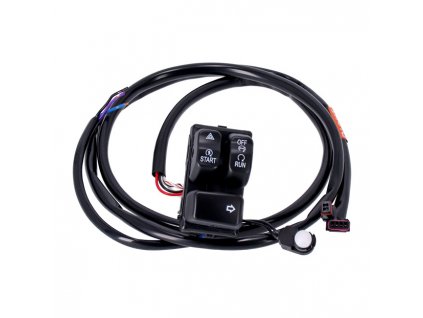 Handlebar switch & wiring kit, brake side. Black