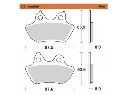 Moto-Master RoadPro rear brake pads. Sintered