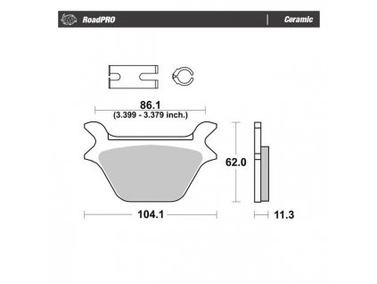 Moto-Master RoadPro rear brake pads. Ceramic