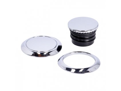 Pop-up gas cap, left & right set. Chrome