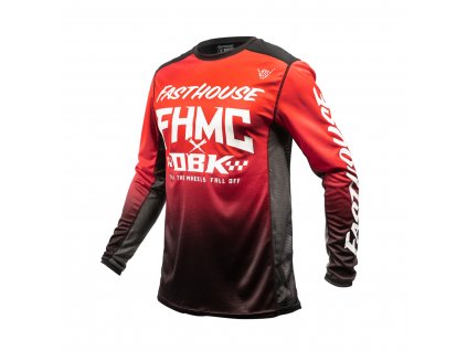 Fasthouse Youth Grindhouse Twitch Jersey Red Black dětský MX dres (Velikost YL)