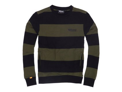 Mikina Roeg Shawn stripe sweatshirt army/black