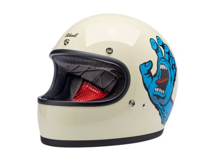 Biltwell Gringo Santa Cruz handmade helmet vintage white
